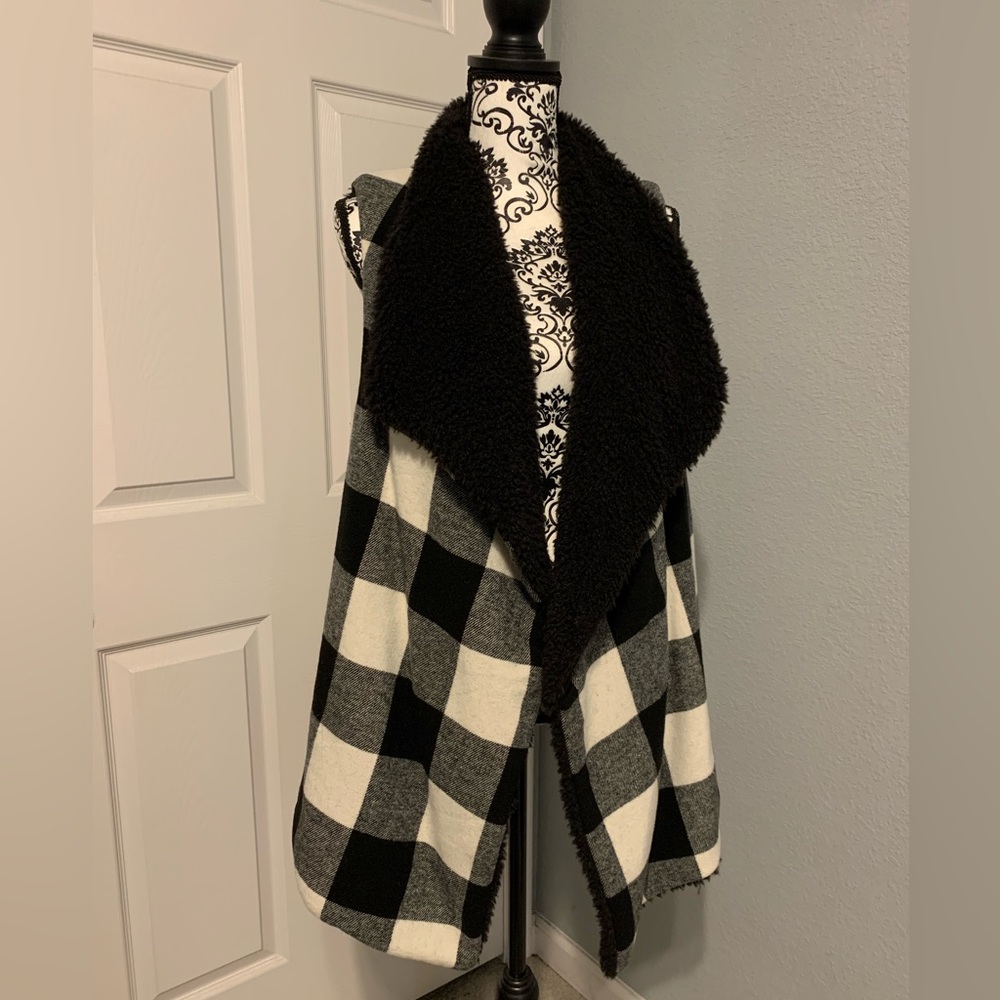 Buffalo plaid reversible vest